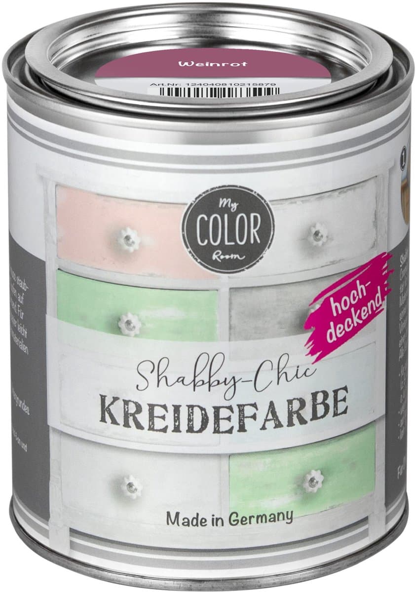 My COLOR Room Shabby Chic Krijtverf - Meubelverf Zonder Schuren - Waterbasis - Wijnrood - 750 ml