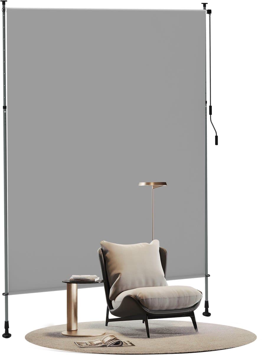 Froadp 200×310cm Zonweringsysteem voor balkons, terrassen en tuinen Zonnescherm met slingerbediening In hoogte verstelbaar van 215 tot 311 centimeter Boren niet nodig Windbestendig UV-bescherming Waterdicht Lichtgrijs
