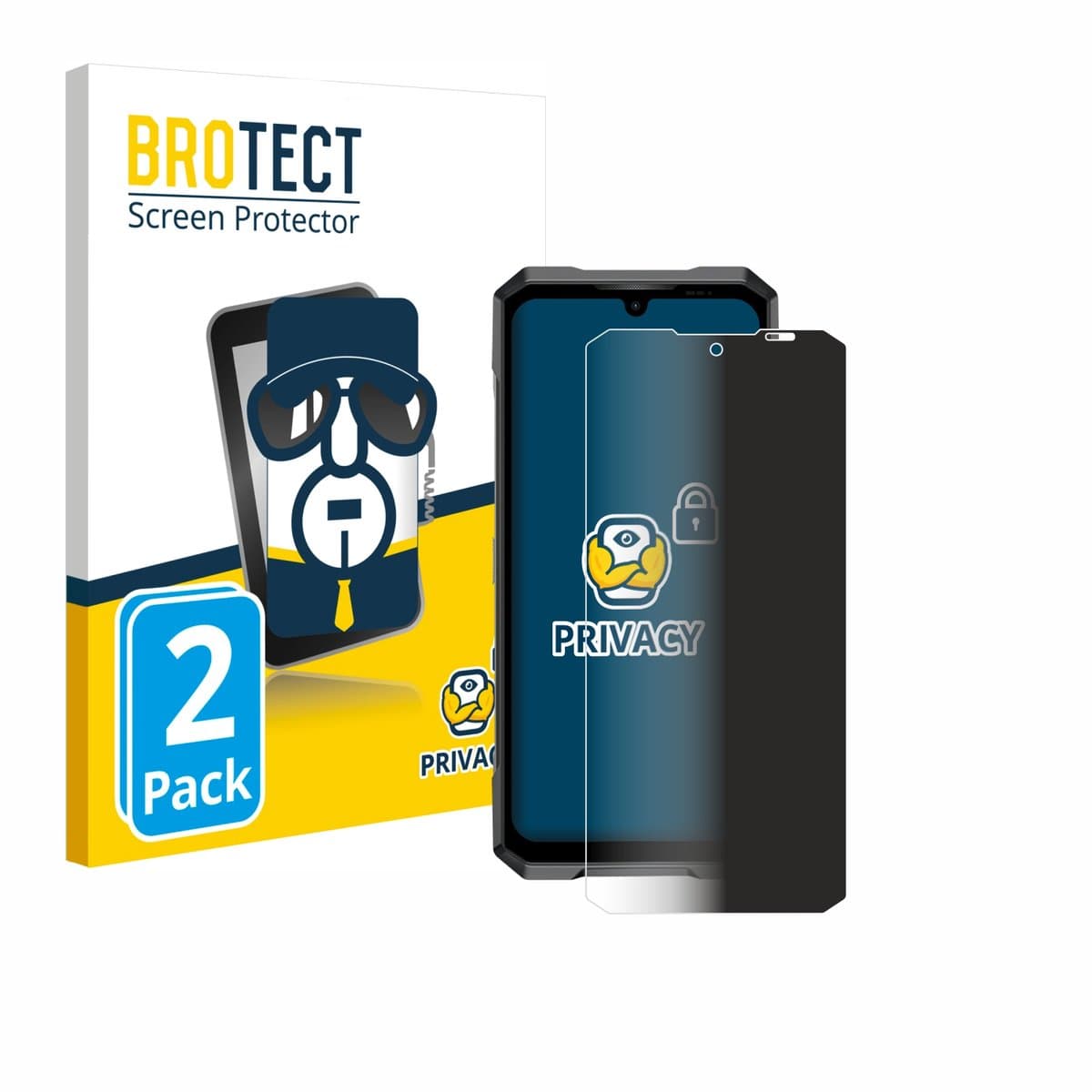 BROTECT - privacy screenprotector voor Doogee Blade GT - Folie Beschermfolie Blauwlichtfilter 2 Stuks