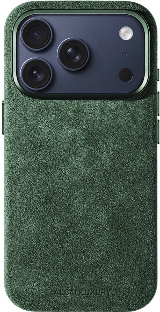 Alcanluxury Alcantara telefoonhoesje geschikt voor Apple iPhone 17 Pro Max - Midnight Green