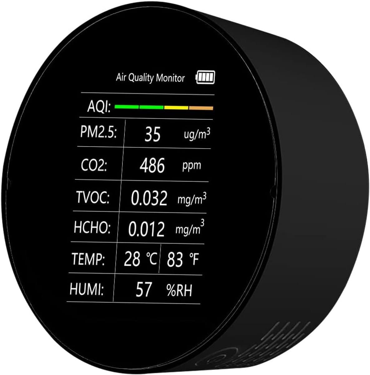 7-in-1 Luchtkwaliteitsmeter PM2.5 CO2 TVOC HCHO Temperatuur Vochtigheid Monitor