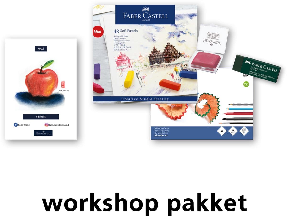 Faber-Castell krijt workshoppakket Appel - inclusief toebehoren - DOC-WS-PAK-SP4