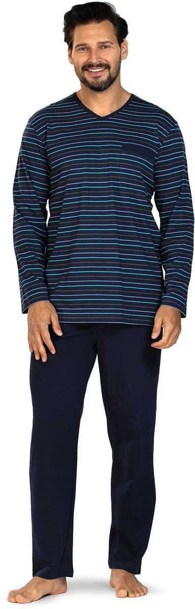 Heren Pyjama 'Blue Moon Stripes'