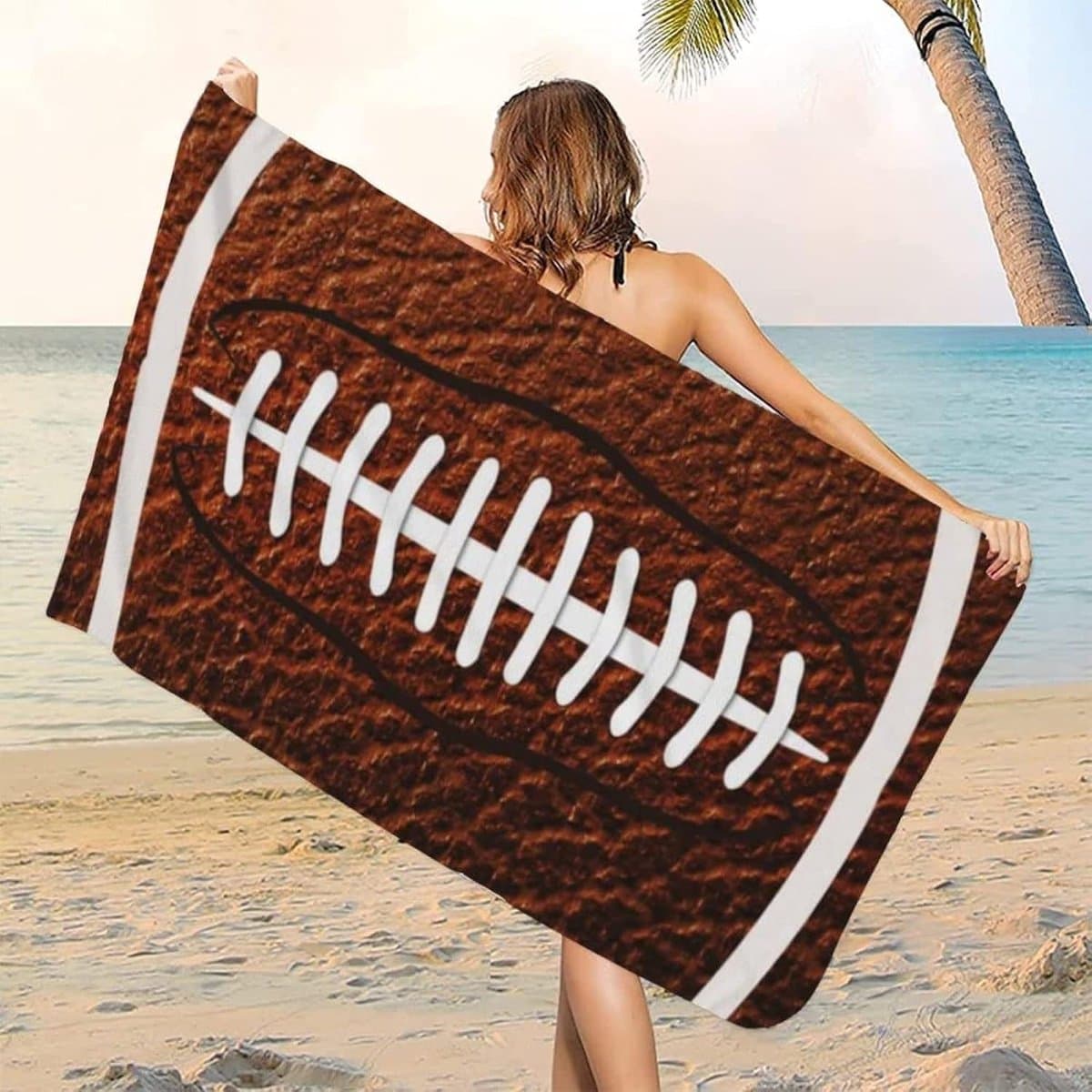 Voetbal Strandlaken - Kinderbadlaken - Strand en Zwembad - Ultrazacht en Absorberend - 130 x 80 cm - Met Letterprint