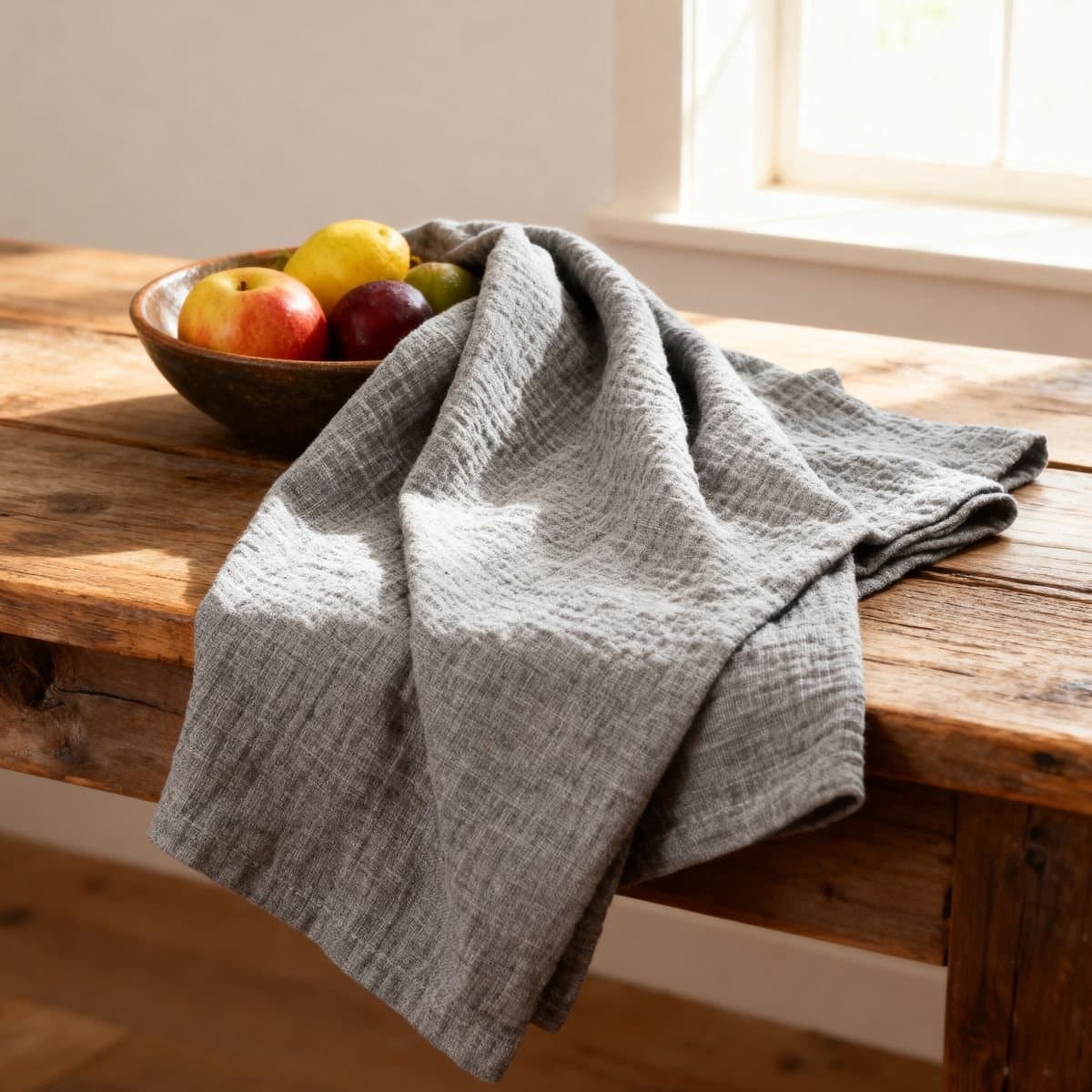Arti Casa Servetten Set van 4 - 35 x 35 cm - Herbruikbaar - Katoen/ Polyester - Grijs