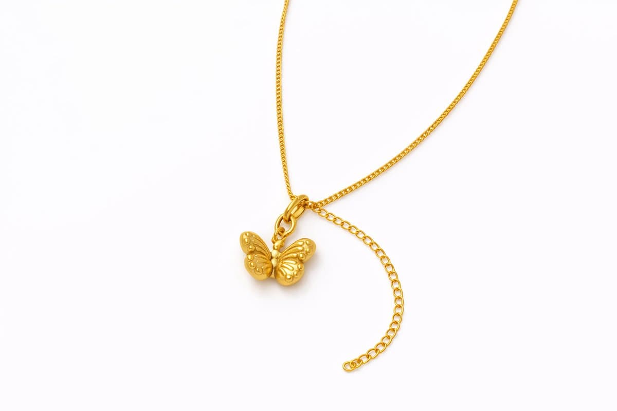 JP Family Jewelry - Deer Jewelry - Halsketting Dieren - RVS Verguld 18k - Vlinder