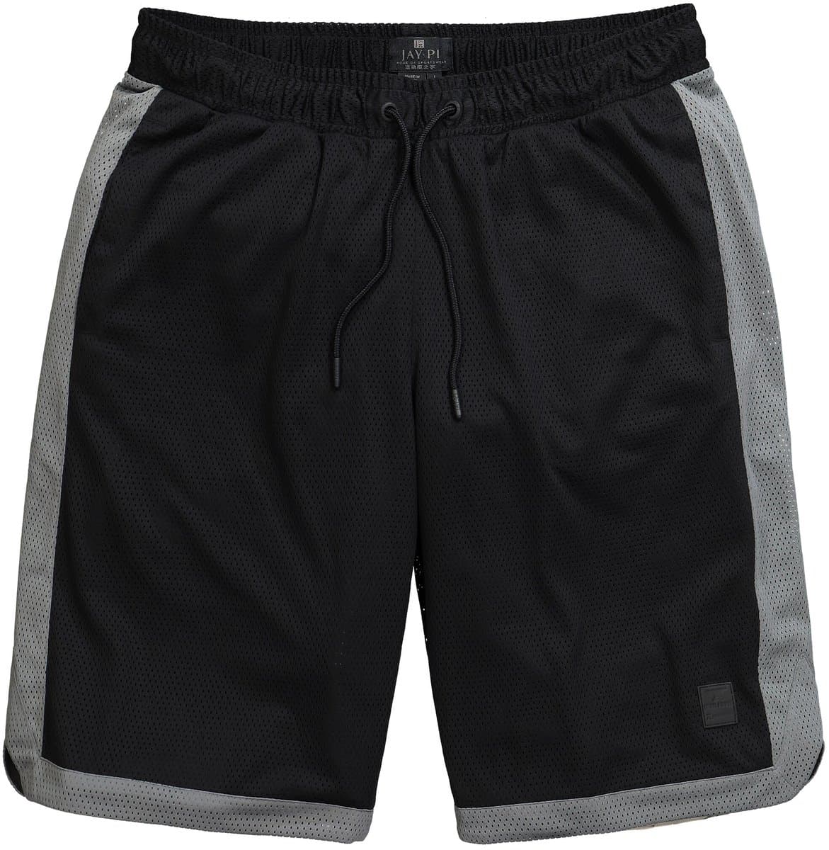JAY-PI - Heren - Bermuda tot over de knie fitness mesh Buik-Fit QuickDry - Zwart - Maat 4XL