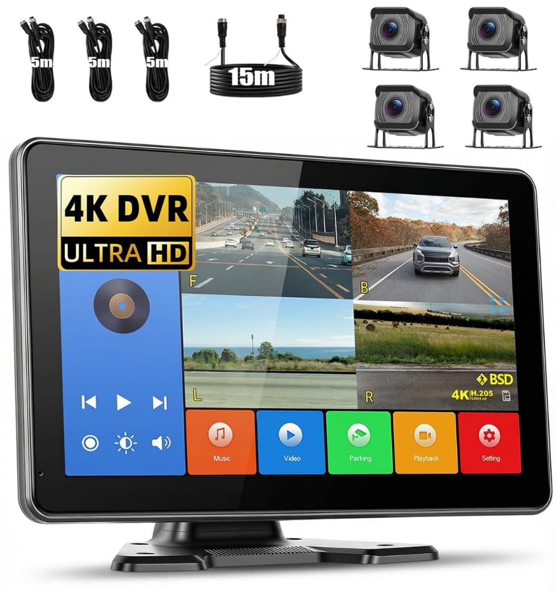 NBAP® Achteruitrijcamera - Dashcam - Parkeersensoren Parkeerhulp -Zwart