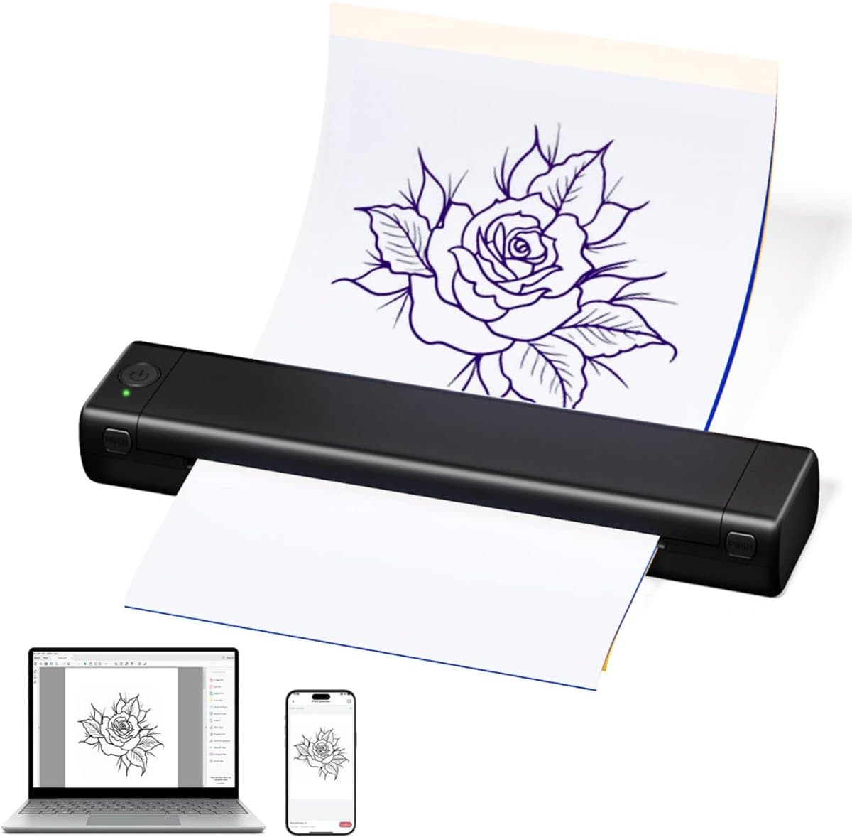 Nexvo® Professionele tattoo-printer - Thermische printer - Tattoo-sjabloonprinter - Zwart - ‎35cmx 11cmx 8cm; 970 g