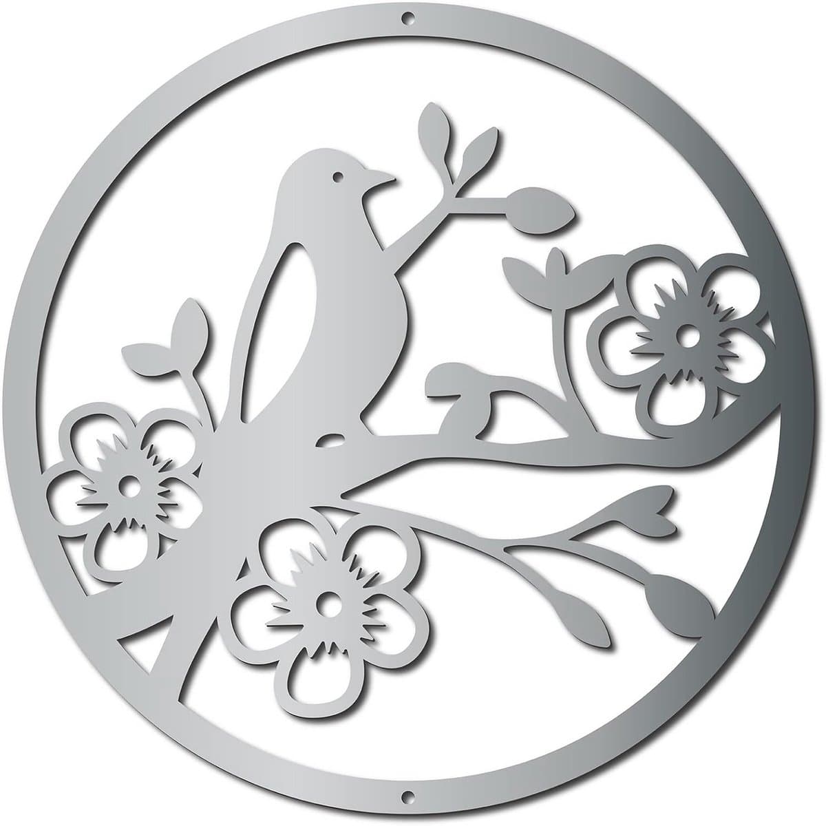 Metalen Wanddecoratie met Vogels - Rond en Ovaal - Voor Binnen en Buiten - Tuindecoratie