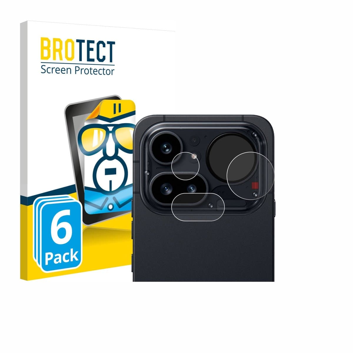 BROTECT - Screenprotector voor Nothing Phone (4a) Pro (ALLEEN Camera Lens) - Folie Beschermfolie transparant 6 Stuks