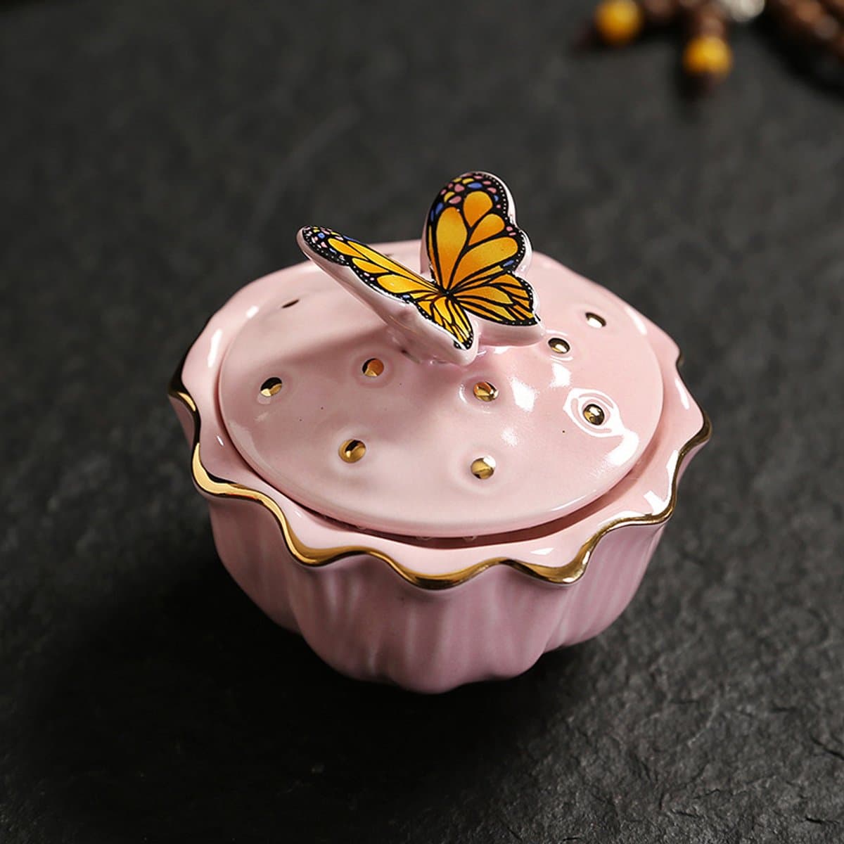 Belle's product-Mini Urn Keramiek Vlinder -Rose model, 40ml