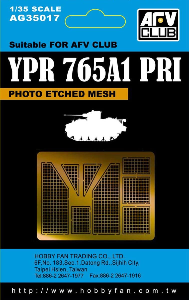 AFV Club Modelbouwdecoratie - AG35017 YPR 765A1 PRI Fotogeëtste Metalen Roosters - Accessoireset voor Photo-etch