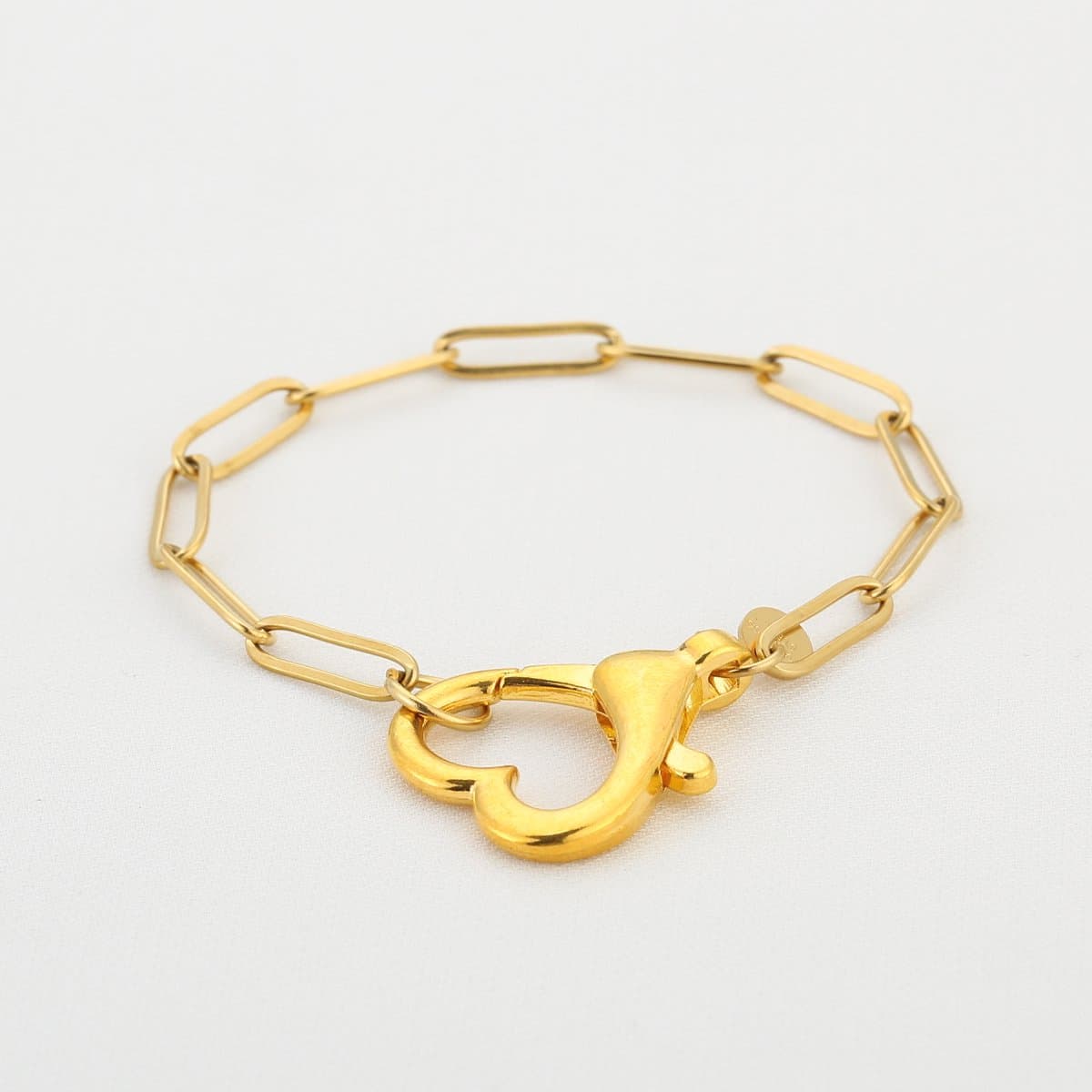 Michelle Bijou - Schakelarmband met slot in de vorm van een hart - Goldplated - Nikkelvrij