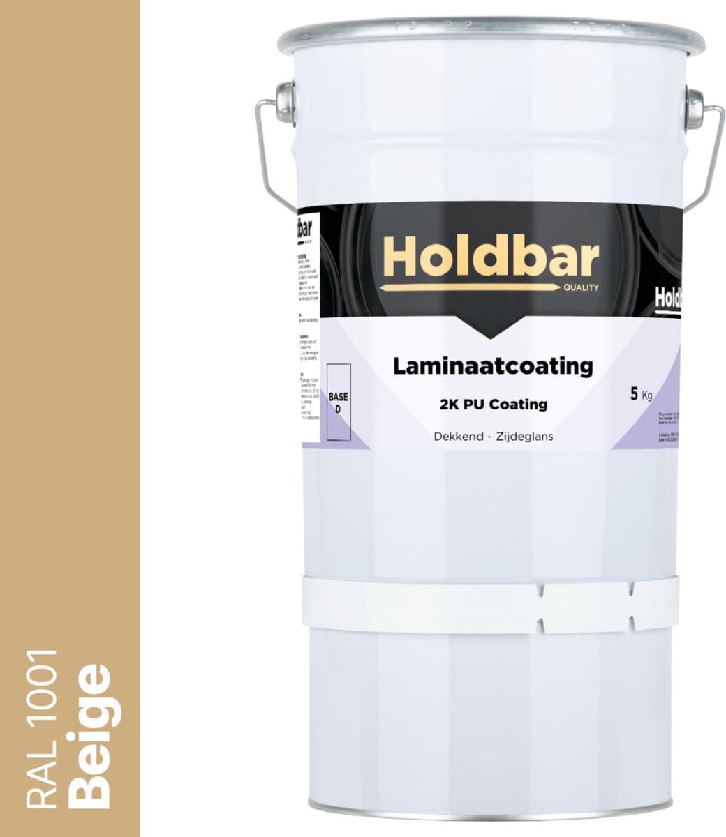 Holdbar Laminaatcoating Beige (RAL 1001) 5 Kg - Laminaat Verf - Vloerverf - Alle Kleuren - Krasvast - UV-bestendig - Vergeelt niet - Gemakkelijk Schoonmaken - 2 Componenten