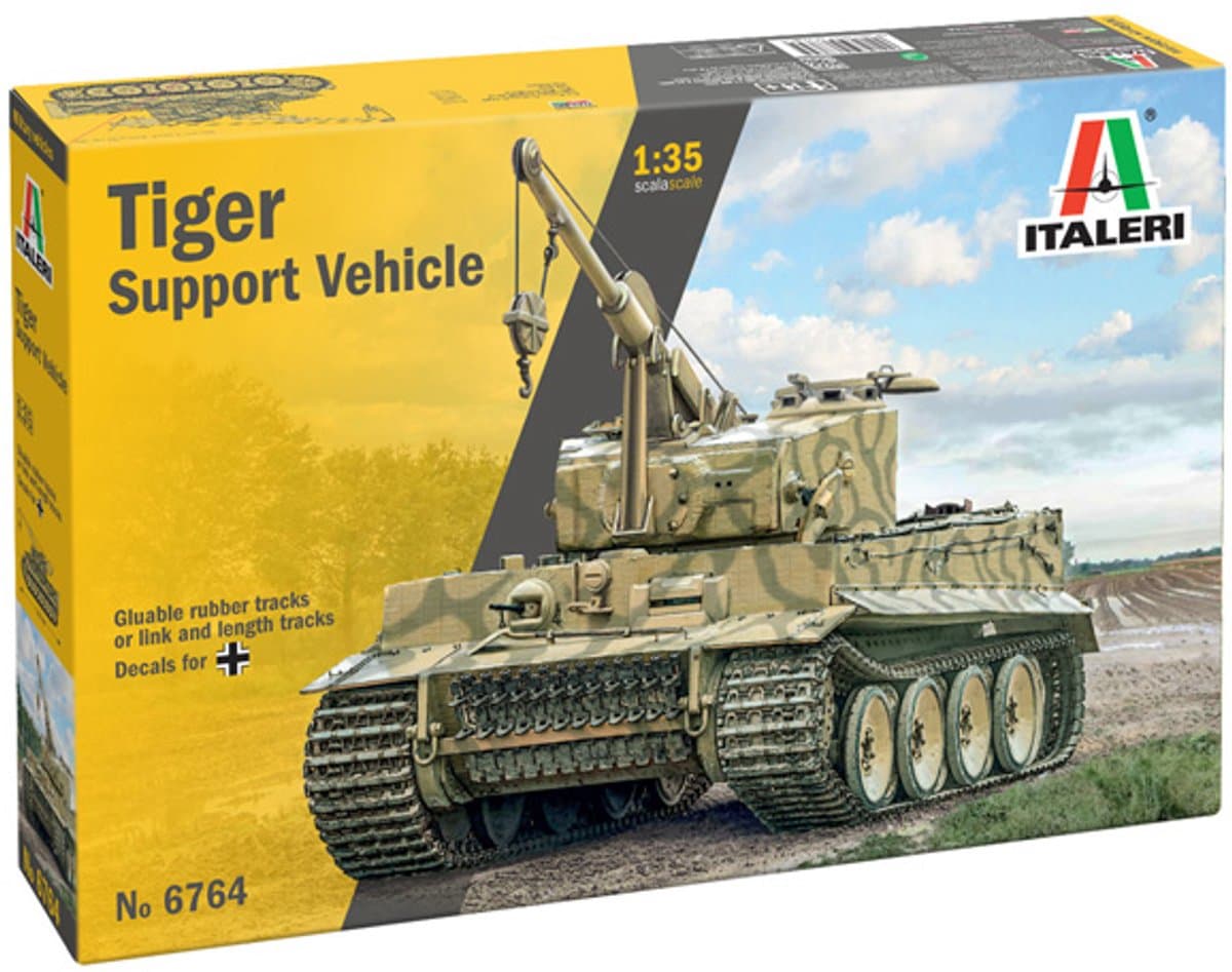 Italeri Modelbouwpakket Militaire voertuigen - 6764 Tiger Sd.Kfz.185 - Tank Bergingsvoertuig - WWII Duitse Militair Voertuig Plastic - 1:35 - Modelbouw