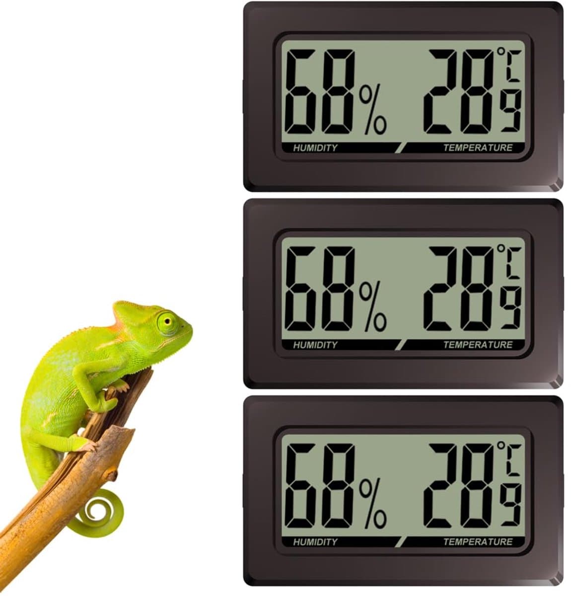 2 Stuks/3 Stuks Thermometers Binnenhygrometer - Digitale LCD Indoor Vochtigheidsmeter Monitor - Luchtvochtigheid - Temperatuur Controle voor Luchtbevochtigers Koelkast Kas Tuin Kelder Kast
