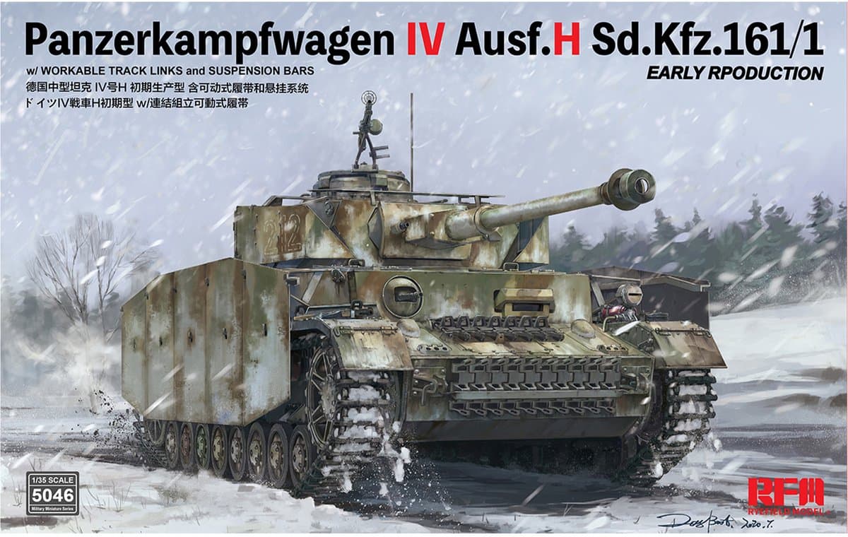 Rye Field Model Modelbouwpakket Militaire voertuigen - 5046 Panzerkampfwagen IV Ausf.H Sd.Kfz.161/1 EARLY Prod. Plastic - 1:35 - Modelbouw