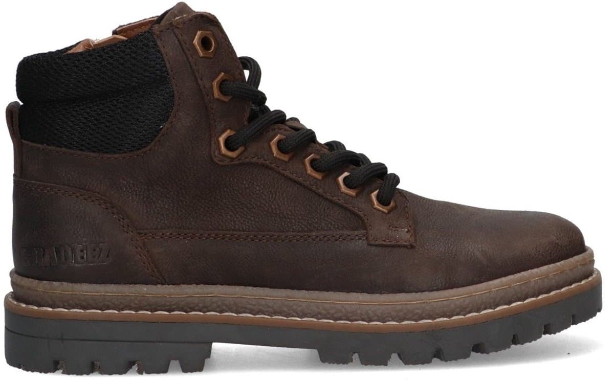 Braqeez 425920-517 Jongens Veterboots - Bruin - Leer - Veters