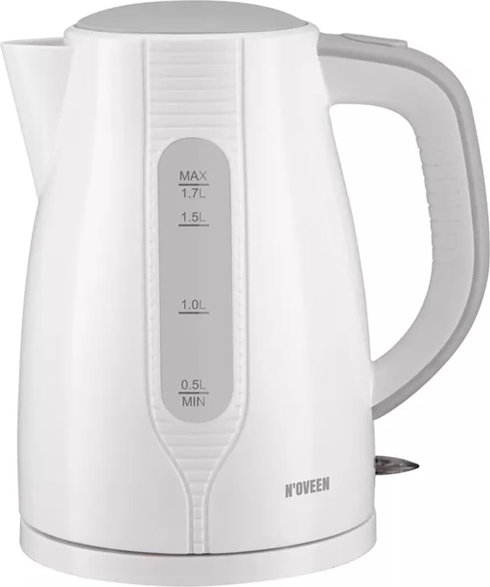 NOVEEN - EK1301 Waterkoker 1,7L - 2150W Snel Kokend, 360° Draaibare Basis, STRIX Schakelaar, Automatische Dekselopening & Sediment Filter - Grijs