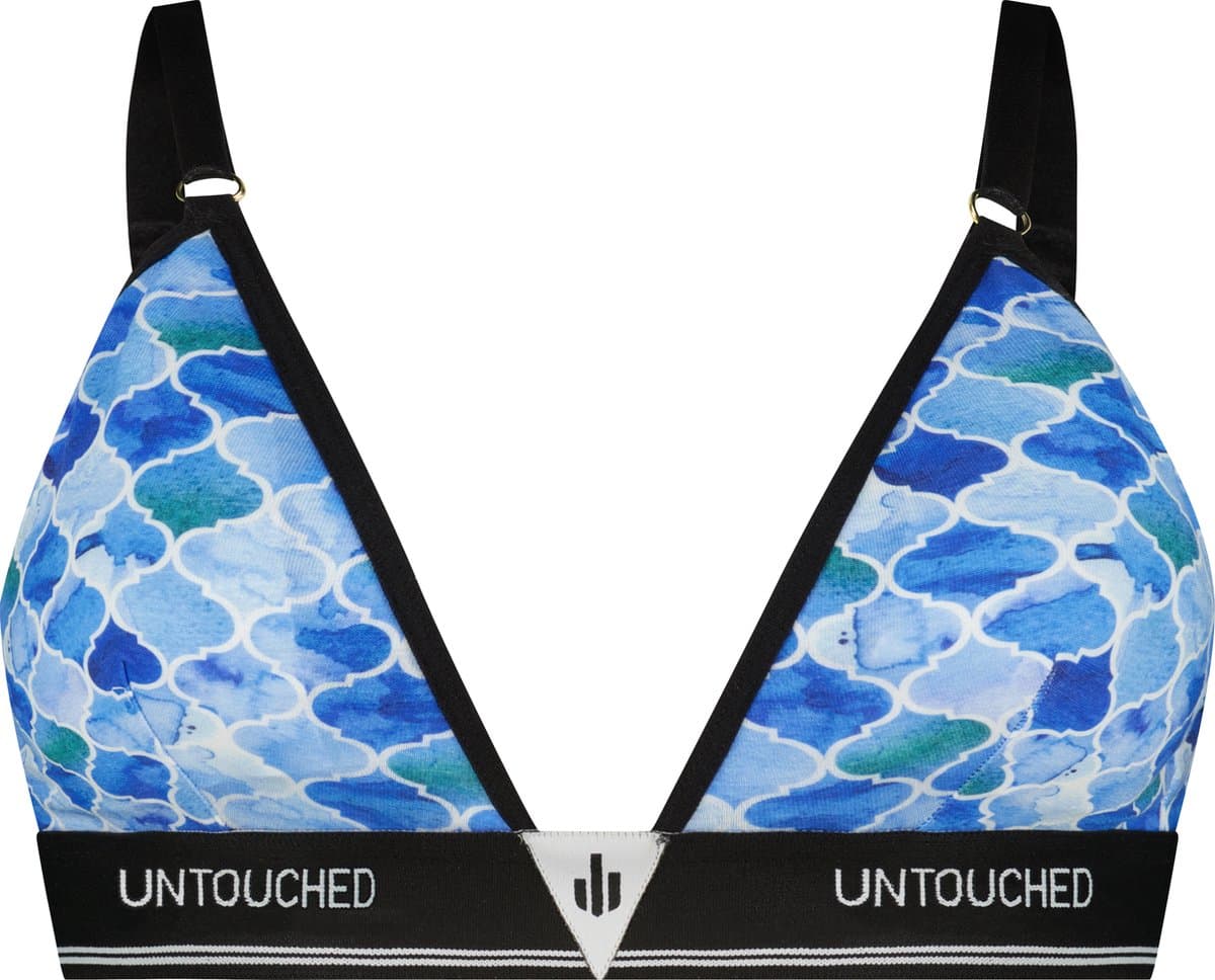 Untouched Bh zonder beugel – Arabic Blue Bralette – Ondergoed dames – Zacht & Duurzaam – Maat XS