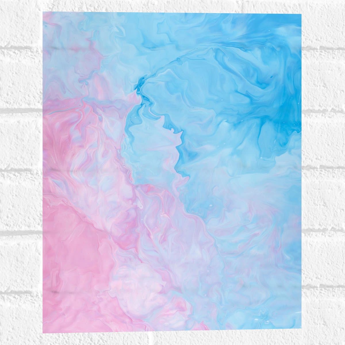 Muursticker - Mix van Zacht Roze en Blauwe Kleuren - 30x40 cm Foto op Muursticker