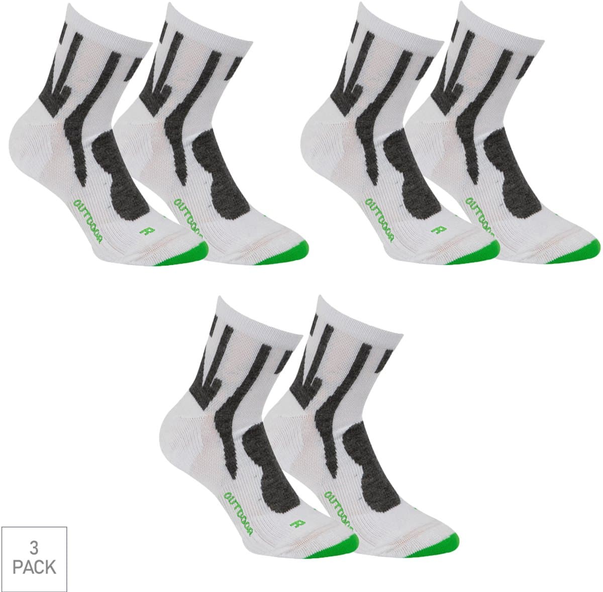 Boru Bamboo - 3-Pack - Wandelsokken Outdoor - Bamboe - Ademend - Heren / Dames - wit - 35-38 - 2331