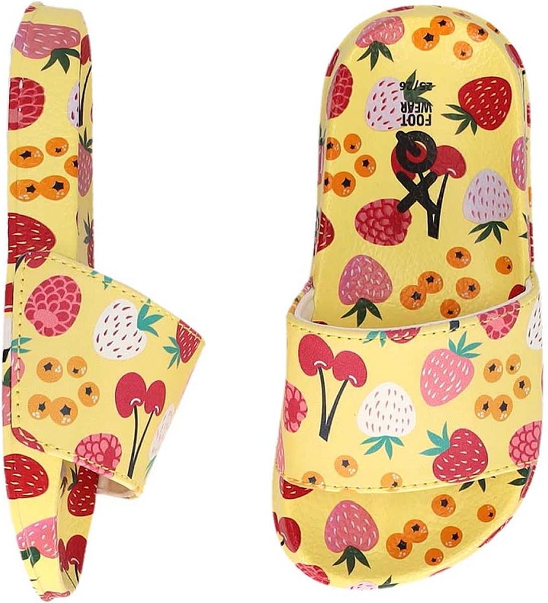 XQ Footwear - Slippers - Fruit - Geel - Multi - Color - Maat 25/26