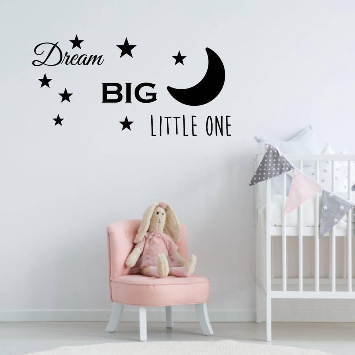 Muursticker Dream Big Little One - Oranje - 120 x 60 cm - baby en kinderkamer