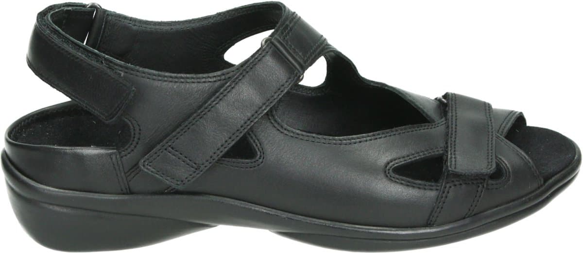 Durea 7258 G - Volwassenen Platte sandalenDames Sandalen - Kleur: Zwart - Maat: 38.5