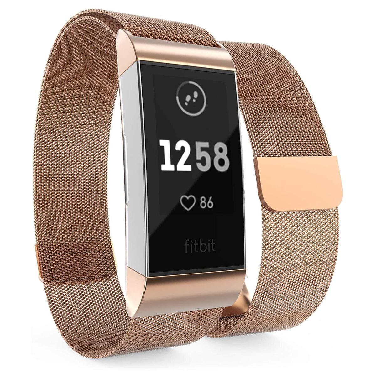 Fitbit Charge 4 Bandje - Milanees bandje - Rose Goud