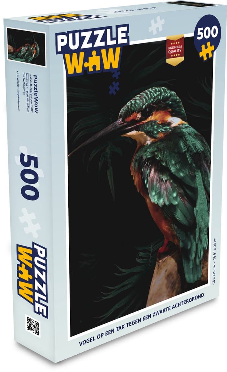 Puzzel IJsvogel - Tak - Kleurrijk - Legpuzzel - Puzzel 500 stukjes