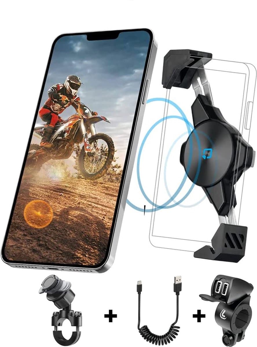 Lampa Chroma Universele Set - Smartphonehouder met Draadloze Oplader - USB lader