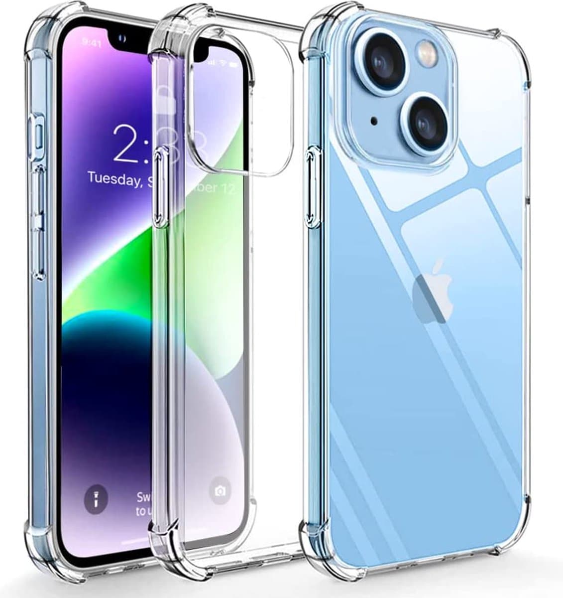 Hoesje geschikt voor iPhone 14 Anti Shock Silicone Hoesje - Perfect fit met Camera Bumper - Hoesje geschikt voor iPhone 14 Shockproof Silicone Back Cover Transparant