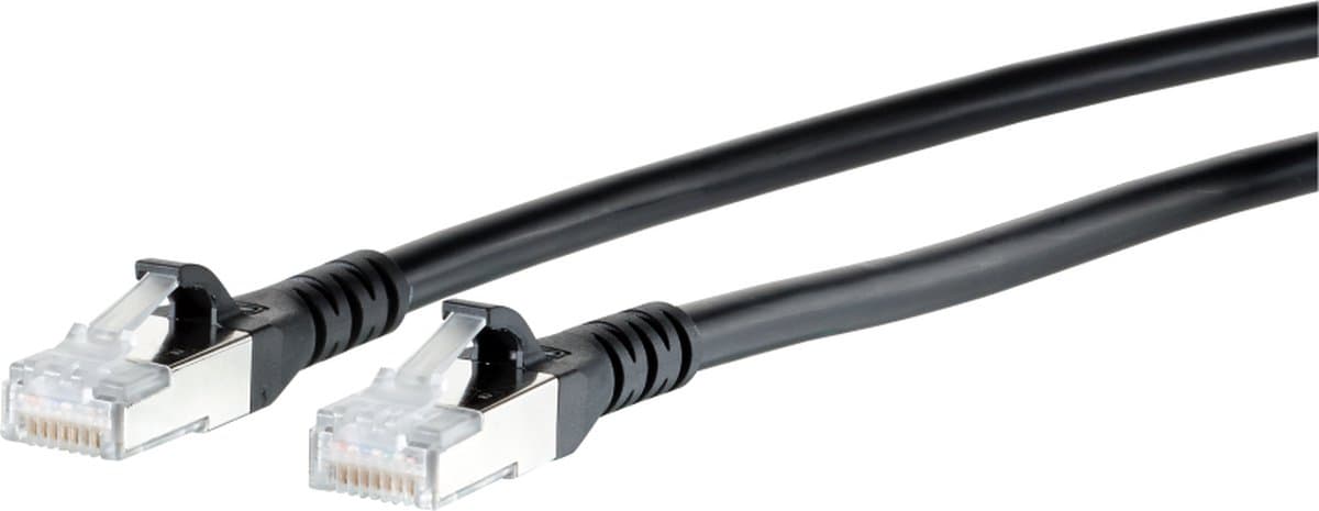 Metz Connect 1308451500-E RJ45 Netwerkkabel, patchkabel CAT 6A S/FTP 1.50 m Zwart Snagless 1 stuk(s)