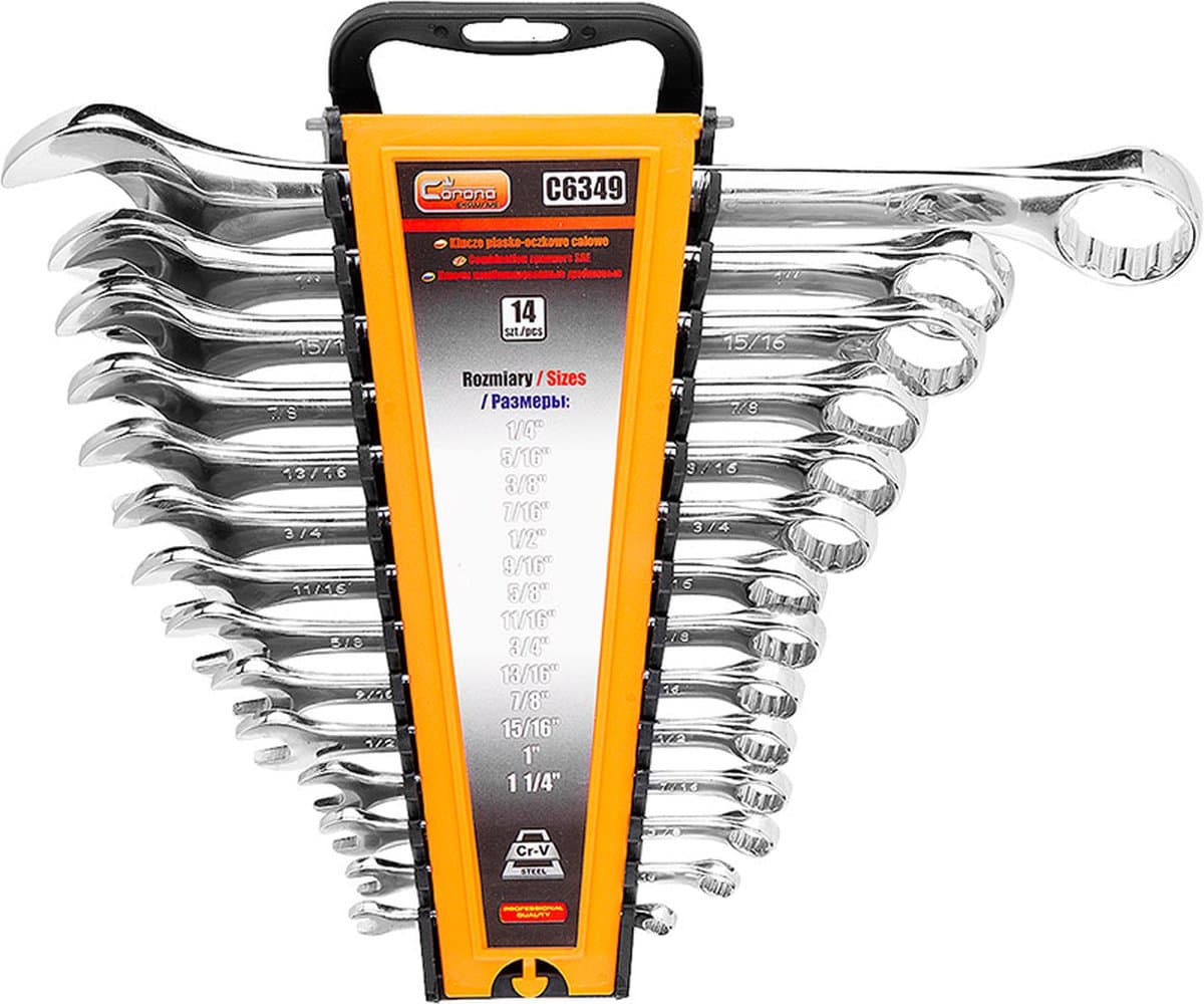 Steekringsleutelset inches 1/4" - 1.1/4" 14-dlg