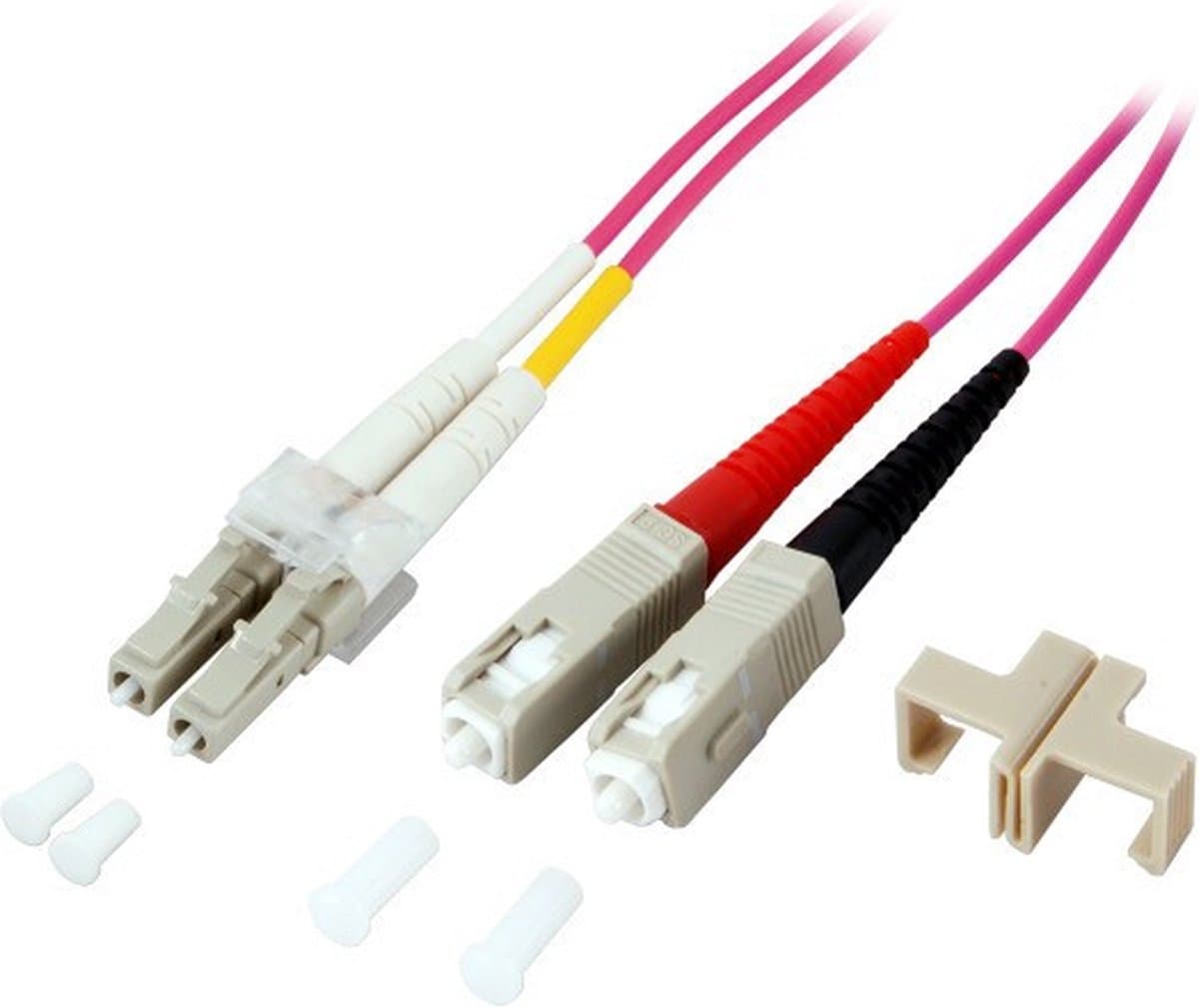EFB Elektronik LC-SC 50/125µ Glasvezel kabel 0,5 meter OM4 Roze