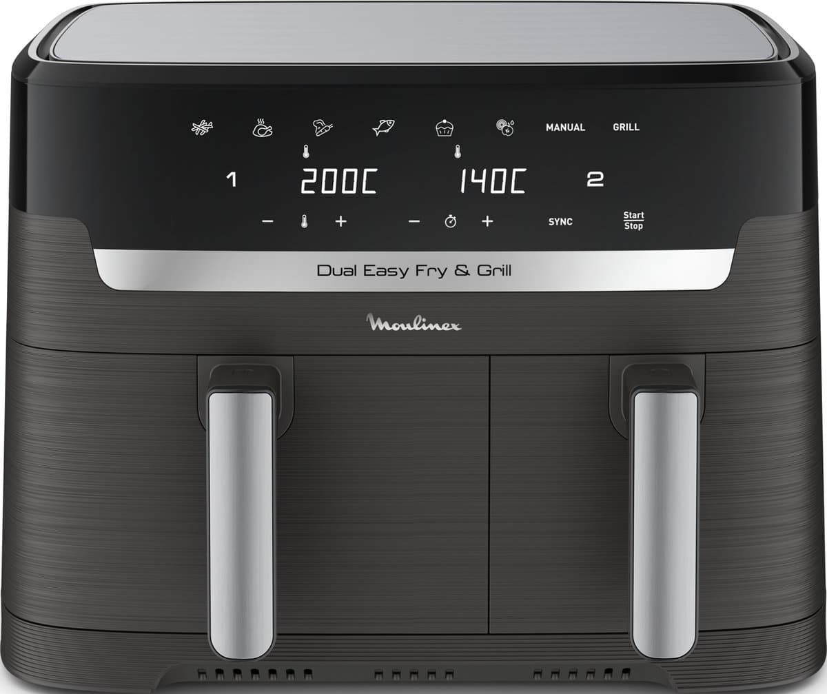 Moulinex EZ905B20 Airfryer met Dual Easy Fry&Grill-functie, grijs
