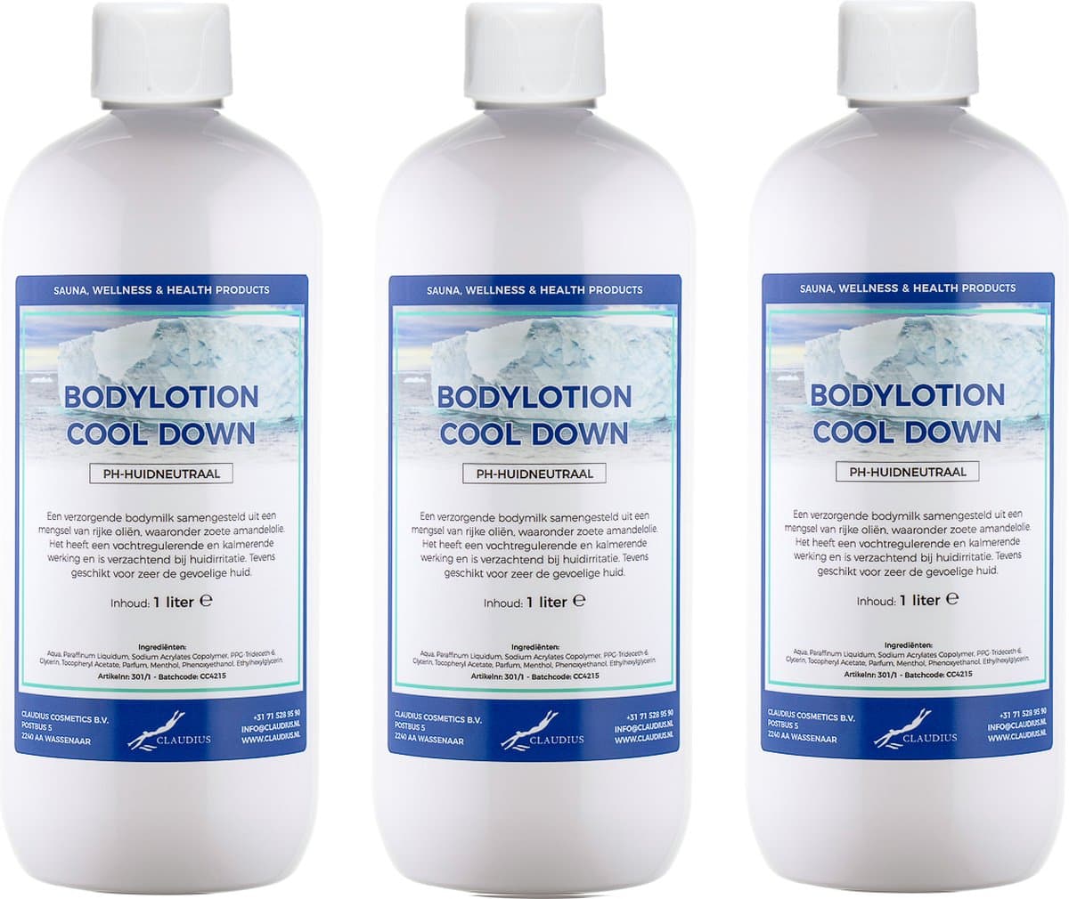 Bodylotion Cool Down 1 Liter - set van 3 stuks