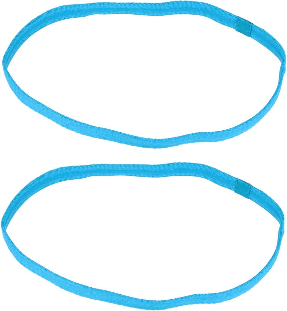 Haarsoires Haarband Sport 1cm - Elastiek - Anti-slip - Blauw - Set van 2 - Sporthaarband - Sportieve Hoofdband - voor Dames & Heren