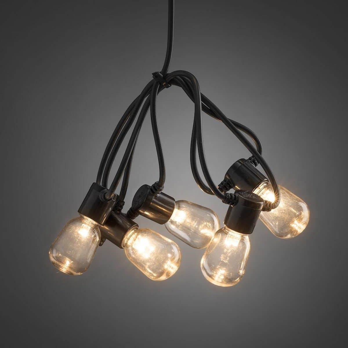 Konstsmide® Sweden 2387-800 - Snoerverlichting - Premium 40 lamps LED feestverlichting ** new version 2021**  - 4 traps dimmer - extra warmwit - 9.75m verlichte lengte – spacing 25cm – aansluitsnoer 10m - 6V buitentrafo - voor buiten of binnen