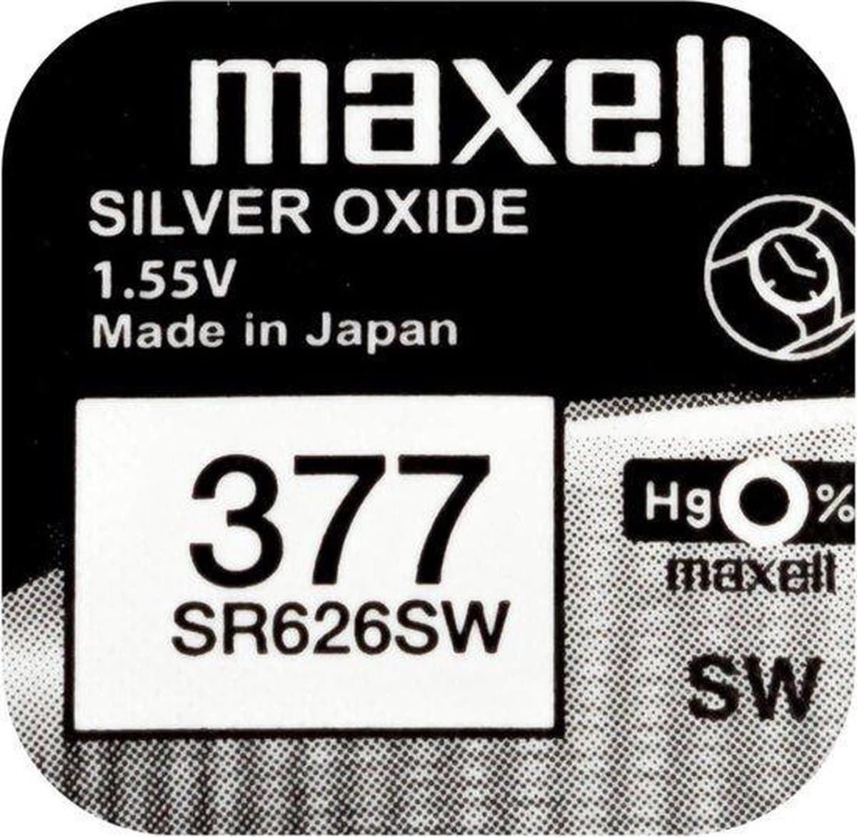 MAXELL 377 / SR626SW zilveroxide knoopcel horlogebatterij 1 (een) stuks