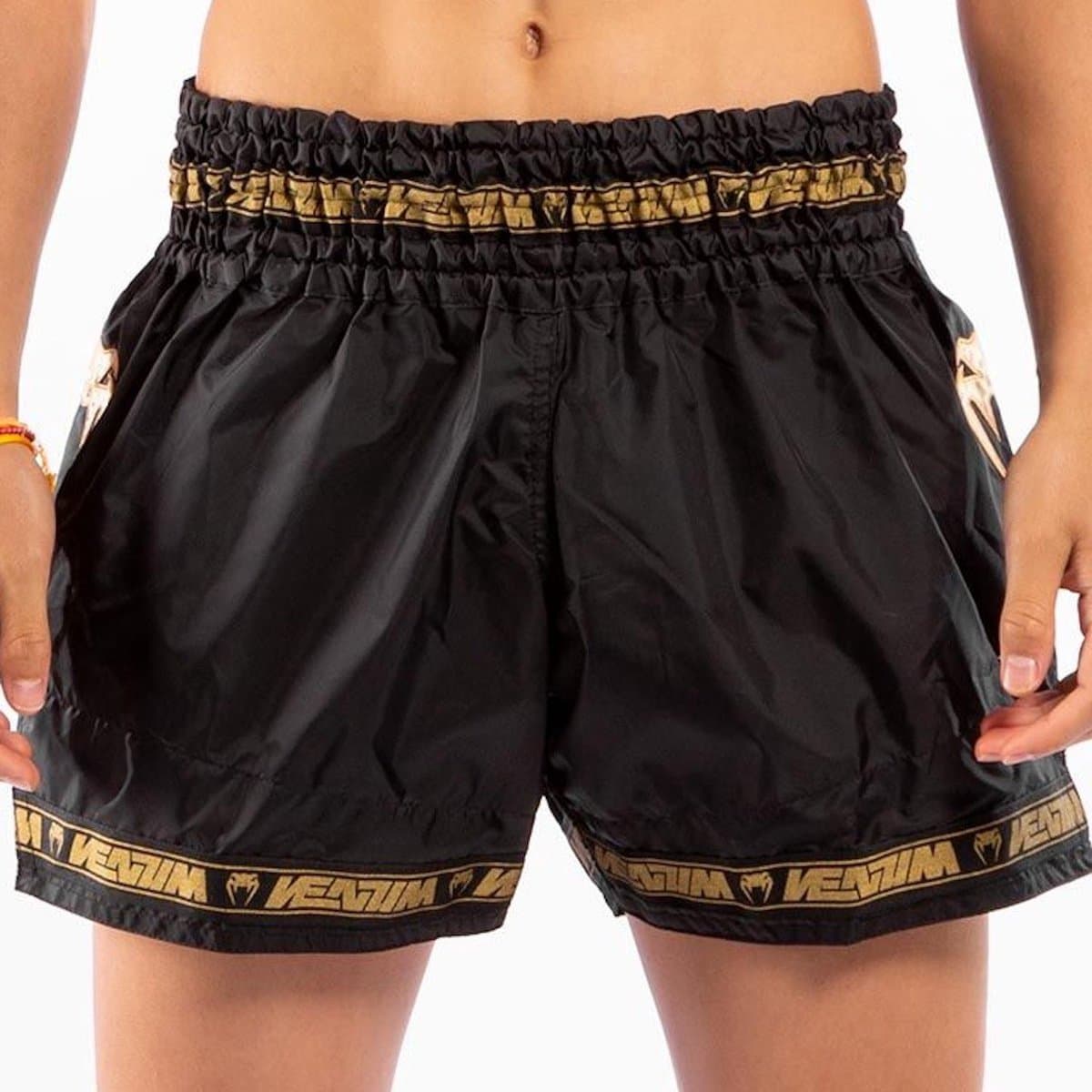 Venum PARACHUTE Muay Thai Kickboks Broekjes Zwart Goud - S