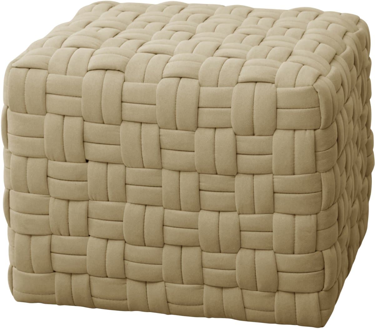 SVITA POPPY kruk - zitpoef geweven zitting kruk voetenbank voor fauteuil beige