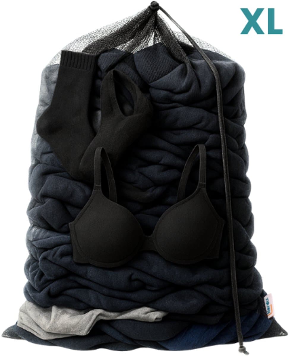 NORDIX Waszak Groot XL - 60x90CM - Waszakken - Laundry Bag - Wasnet - Waszakje - Treksysteem - Trekbandsluiting - Polyester - Schoenenzak - BLACK
