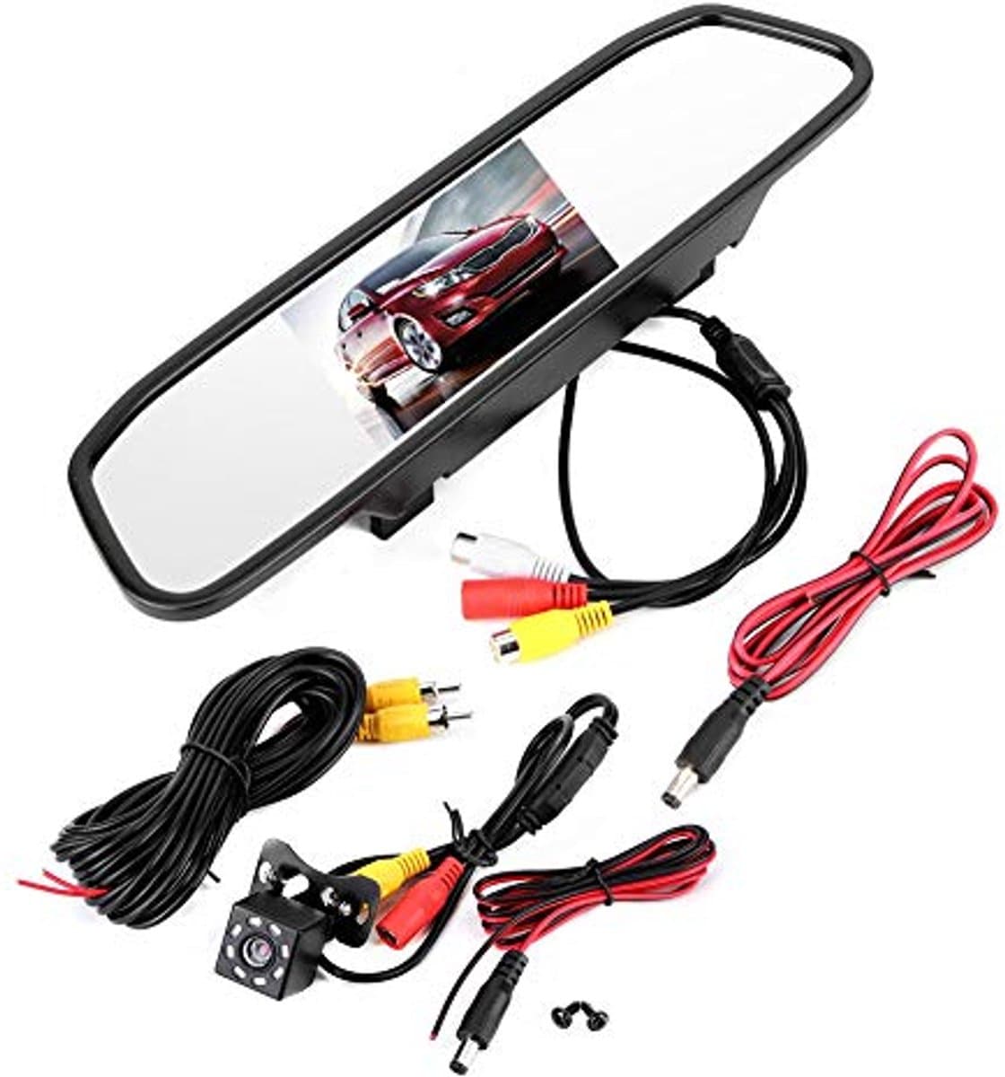 HD Achteruitkijkspiegel Monitor met Backup Camera - 4.3 Inch Nachtcamera met Waterdichte 8LED