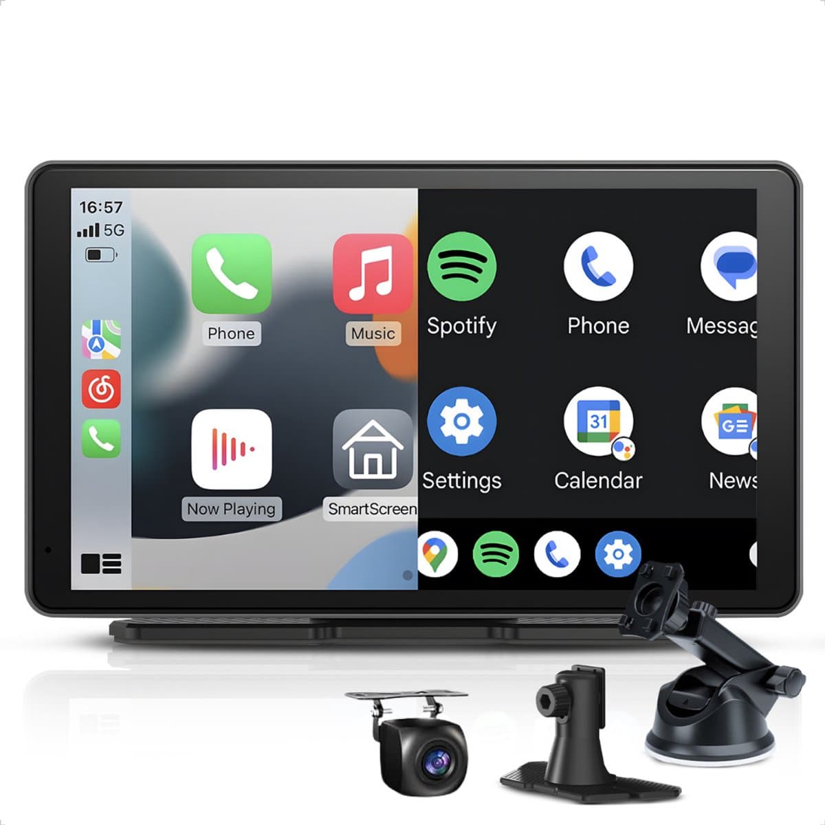 CarMe CarPlay Scherm 7 Inch - Inclusief Achteruitrijcamera 6 Meter - Apple CarPlay & Android Auto (Draadloos) - Touchscreen - Navigatiesysteem auto - Geschikt voor Apple CarPlay & Android Auto - Android Auto scherm