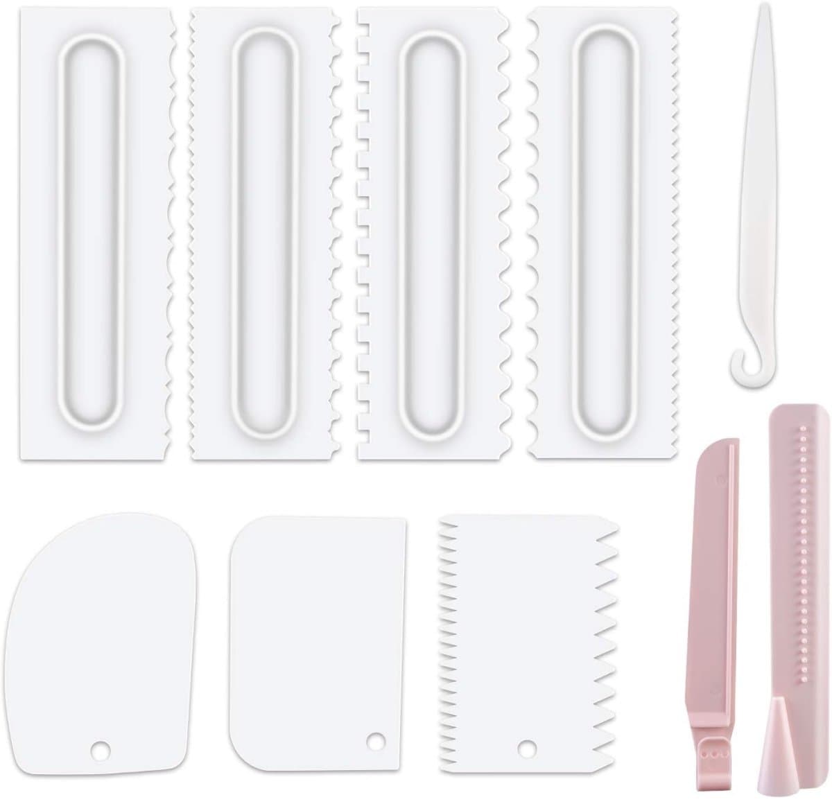 EXCITAT Taartschraperset - Inclusief taartschraper, plastic boterspatel, fondant taartgladmaker, taartsmeerder - 10-delige set