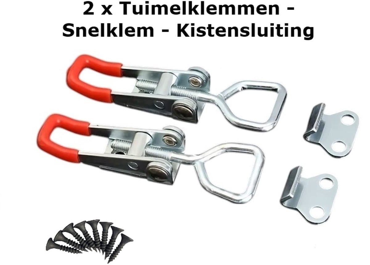 Han‑Bar® Spansluiting - 2 X - Tuimelklemmen - Snelklem - Kistensluiting - Scharnier klem - Verstelbaar - Meubelsloten - Veiligheid - Kast.