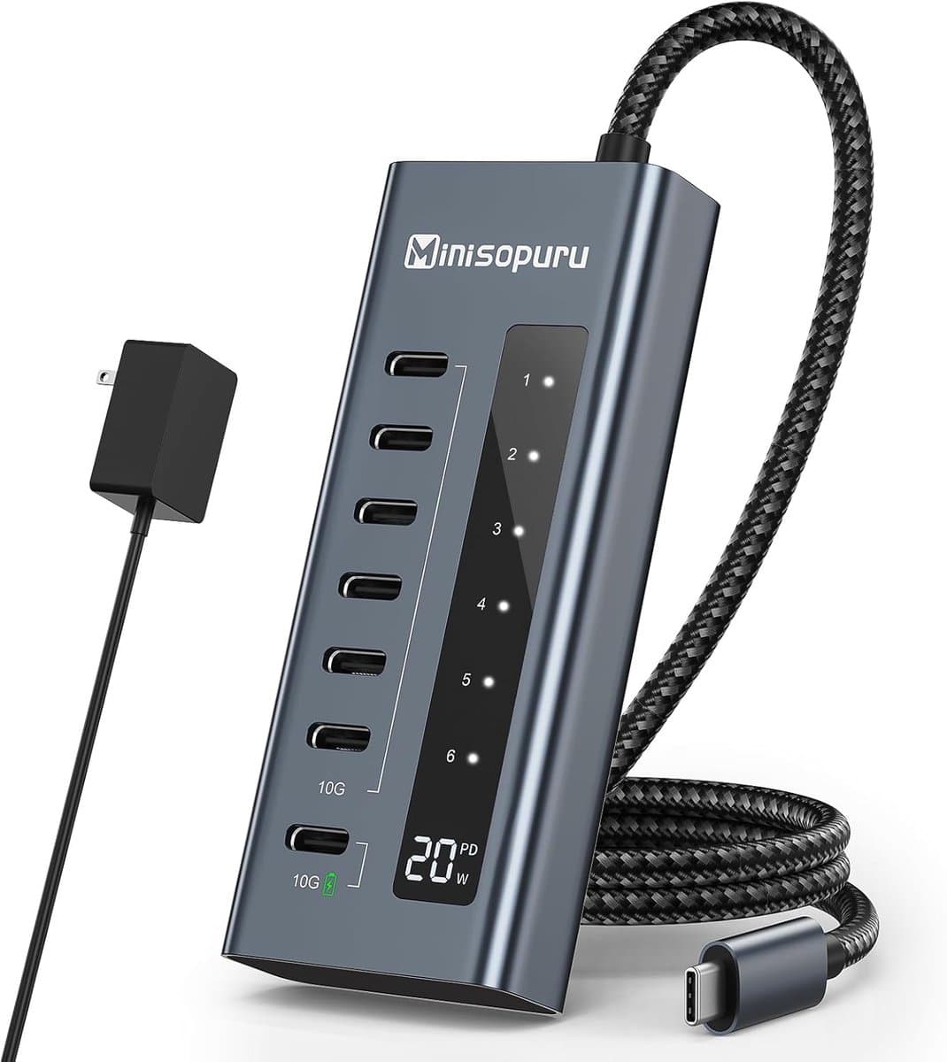 7-in-1 USB C Hub voor Laptop en Ondersteuning voor Diverse Apparaten